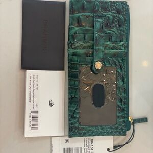 Brahmin Green Croc Embossed Wallet